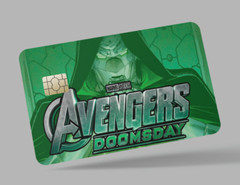DOOMSDAY , 2 pc credit card skin & DEBIT CARD,TROLLEY & GYM
