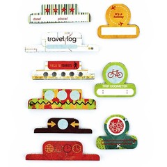 BasicGrey WANDER OFFICE TABS (9) Two Sided PAPER LABELS scrapbook journal office