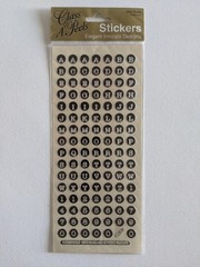 Class A Peels Acid Free Letters Numbers Dots Stickers Silver OffWhite Black Gray