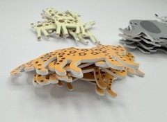 Safari Animal Foam Craft Stickers 40pcs Giraffe Zebra Elephant Hippo Leopard Lot