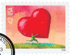 LOVE & HEARTS Vintage Bundles Used Stamps – 25 / packet – choose your favorite