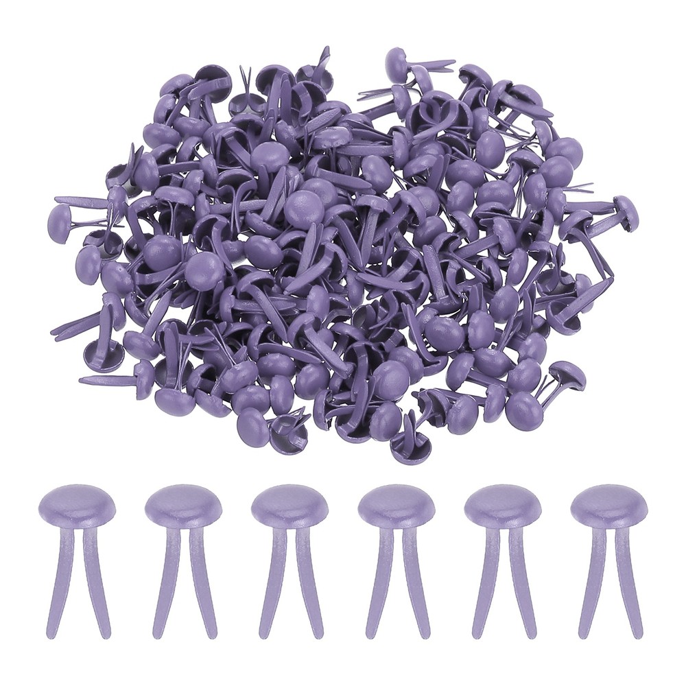 1000 PCS Paper Brass Fasteners Split Pins, Purple, 5 x 9 mm