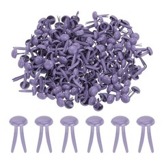 1000 PCS Paper Brass Fasteners Split Pins, Purple, 5 x 9 mm