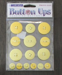 Sticko Button Ups Scrapbook stickers purple red yellow orange brown white