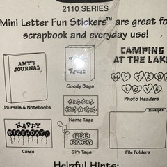 FMI Mini Letter Fun Stickers One 5x 9 Sheet USA