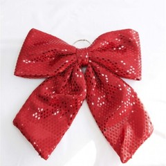 GLITZ XMAS BOW 44CM RED & GOLD CHRISTMAS DECOR PARTY FESTIVE