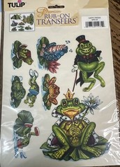 (2) Rub-On Transfers by Tulip Acid Free Country Garden Critters Happy Frogs