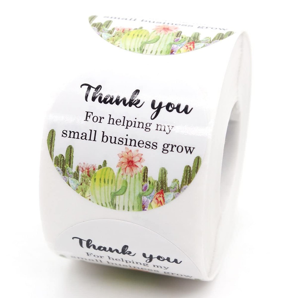1.5 Inch Cactus Stickers,Thank You for Helping My Small Business
