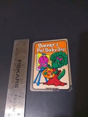 Vintage Stickers Barney Dinosaur Foil Mylar Vending Machine Sticker Reflective