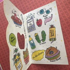 AGC 80s 90s Vintage Sticker Sheet Sick Snacks 18 Stickers On A Fold Card