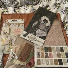 Large Lot Of Scrapbook Page Pieces Alphabet, Vintage Artery Blush More