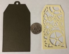 GEAR TAG Die-Cuts(4pc)Steampunk •Cogs•Metal•Sprocket•Earthtone •Machine•Antique