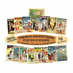 French Advertising Poster Stickers, Altered Arts, 3.75″ Tall Each, REPRODUCTIONS