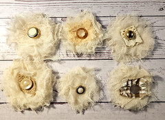 Handmade Junk Journal Clusters Scrapbook Embellishment Set of 6