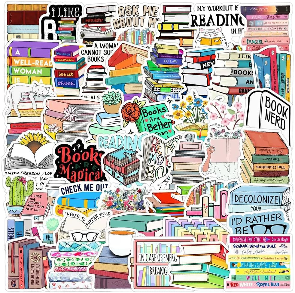 Book Lover Stickers 50 Pack Aesthetic Flower Vinyl f Laptop Bottle Journal Decor