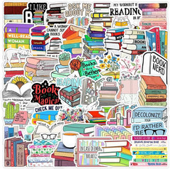 Book Lover Stickers 50 Pack Aesthetic Flower Vinyl f Laptop Bottle Journal Decor