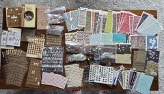 Scrapbooking letters numbers LOT 2 TABLES FULL! Metal Stickers Rub Ons SEE PIX