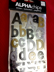 ALPHA CHIPS 112 Pieces Upper Lower Alphabet Numbers Stickers Black Gray Gold