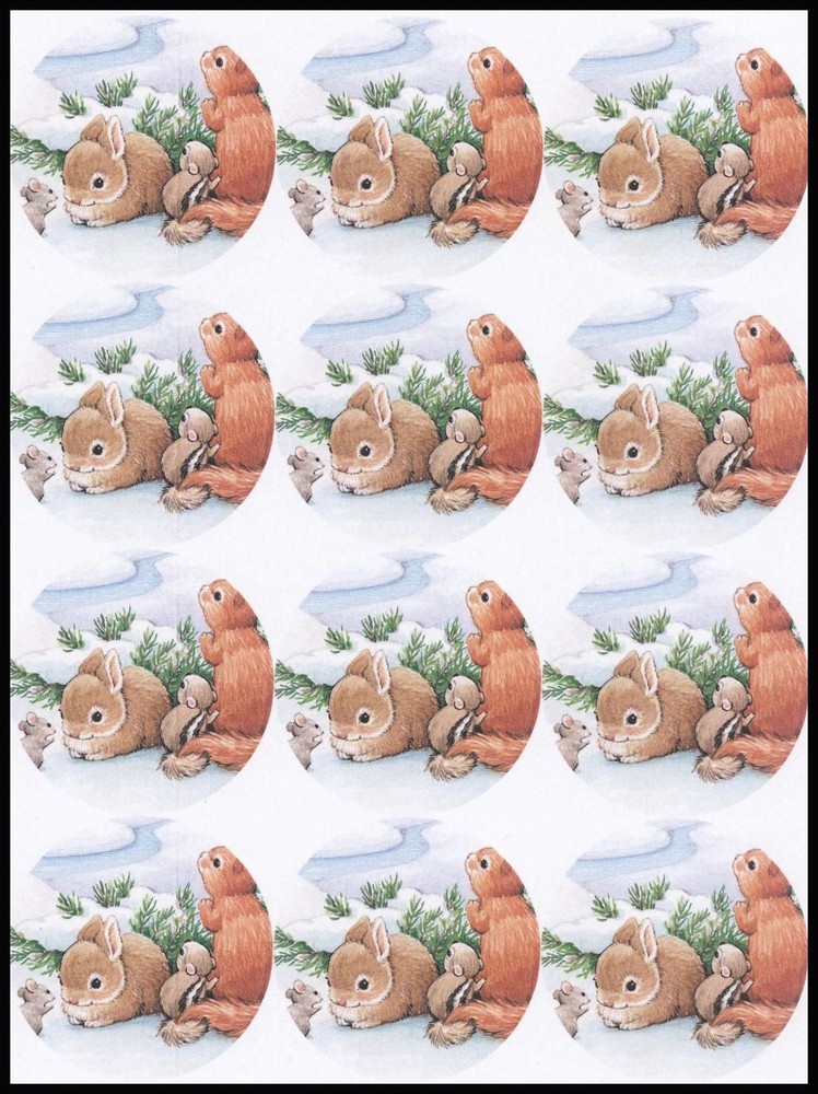 Stickers – Chipmunk Mouse Rabbit Squirrel – Christmas CL035
