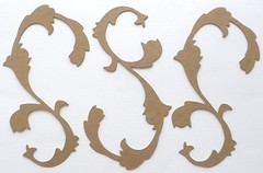 {6} *FLOURiSH ACCENT Decorative Swirl Bare Chipboard Die Cuts – 3.5″ x 5.5″