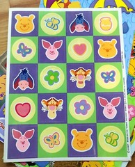 Vintage Hallmark Winnie the Pooh Eeyore Tigger Piglet Squares Sticker Sheet