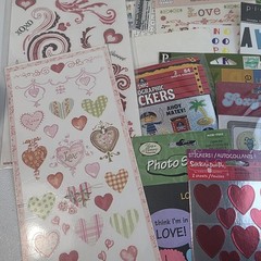 Lot Of Stickers Scrapbooking Rub-ons Hearts Letters Vacation Love Holiday 37pc