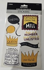 2 SIDED KEEPSAKE ESSENTIALS BIRTHDAY TITLE & PHRASE SCRAPBOOKING STICKERS