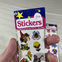 Vintage Stickers 90’s Halloween Pearl Iridescent Stickers New Lot of 4 Taiwan