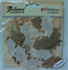 BURLAP Natural & Ivory Jute Fabric Mix – 24 LEAVES 2 x 4cm Petaloo JRBck