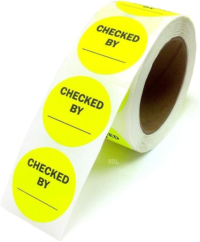 2″ Round Day of The Week Color Coding Dot Stickers, 500 Labels per Roll