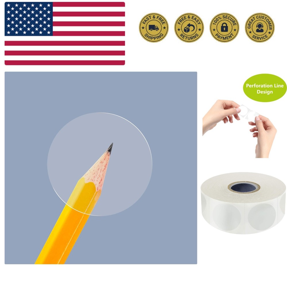 1500 PCS 1″ Round Clear Transparent Package Envelope Mail Wafer Seal Sticker …