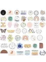 Inspirational Jesus Christian Stickers – 50Pcs Bible Verse Phrase Multicolor