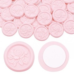 25Pcs Pink Embossed Rose Wax Seal stickers Self Adhesive Envelope Seal Stickers