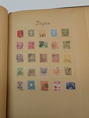 VTG Scrapbook Book Album with Stamps Collection Worldwide by Betty Alice Pence