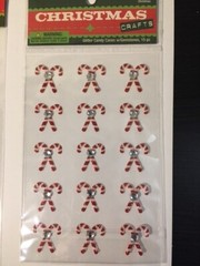 Christmas Stickers Mini Snowman / Trees + Glitter Candy Canes w/ Gemstones * NEW
