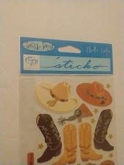 New Pack STICKO Stickers Cowboy Hats & Boots Western Scrapbooking RETIRED #38