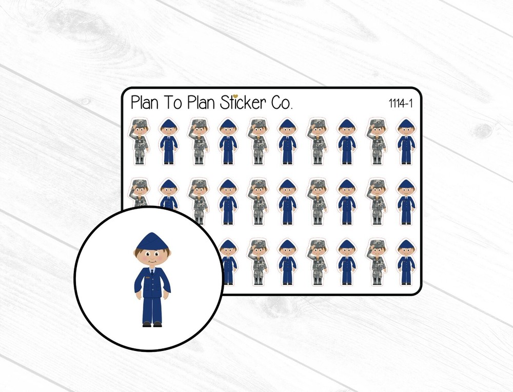 1114-1~~ Airforce Military WM Planner Stickers.