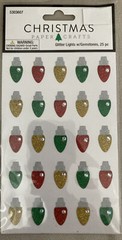 8 HL Christmas Paper Craft Glitter Lights w/Gemstones Sticker Packs