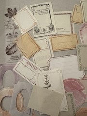 180+ Vintage Botanical Pastel Junk Journal Ephemera Scrapbook Journaling Cards