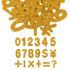 Number Foam Stickers, 72Pcs Numbers 0-9 EVA Self Adhesive Glitters, Golden