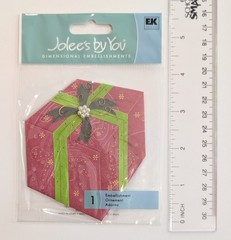 VERY RARE Jolee’s Large Red Present Christmas Gift Scrapbooking Embellishment