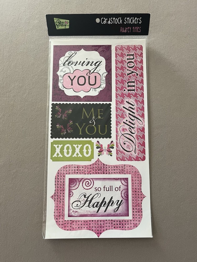 1 Sheet Of 6 “Love” Themed Cardstock Stickers~Sheet Is 6” X 12”, New In Package