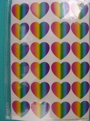 RAINBOW HEART STICKERS Sealed Pack (4) Sheets