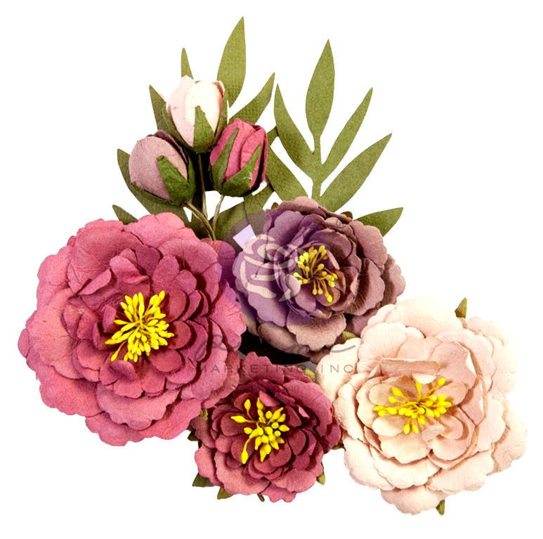 Prima Flowers Lost In Wonderland MIDNIGHT BEAUTY 9/pk Scrapbook 665784