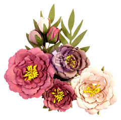 Prima Flowers Lost In Wonderland MIDNIGHT BEAUTY 9/pk Scrapbook 665784