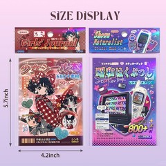 2-in-1 Japanese Sticker Set | 650+ Showa & 800+ Y2K Retro Designs for Crafts, Jo