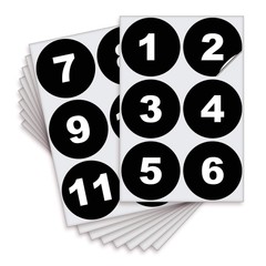 iSYFIX Black Consecutive Number Stickers – 1 to 50, 3-inch, 1 set – Vinyl Sel…