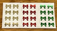 Simply Gilded Red Green & Gold Christmas Bows 3 Sticker Sheets SG 2020 Stickers