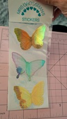 Vintage Mrs Grossmans Stickers Pearl Opal Butterflies Jumbo New 4 In Pack