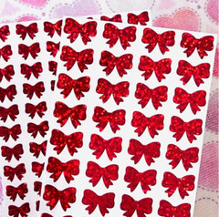 Holographic Sparkle Cute Bow Stickers! ~ Custom Size & Color
